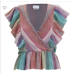 SAYLOR DARCIE LUREX FRILL top -size S